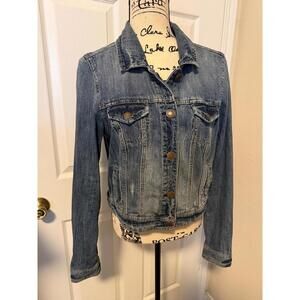 American Eagle Denim Jacket Womens Large Classic Trucker Jean Jacket